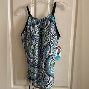 Blue Mandala Women’s Tankini Top XL 14/16 NWT
